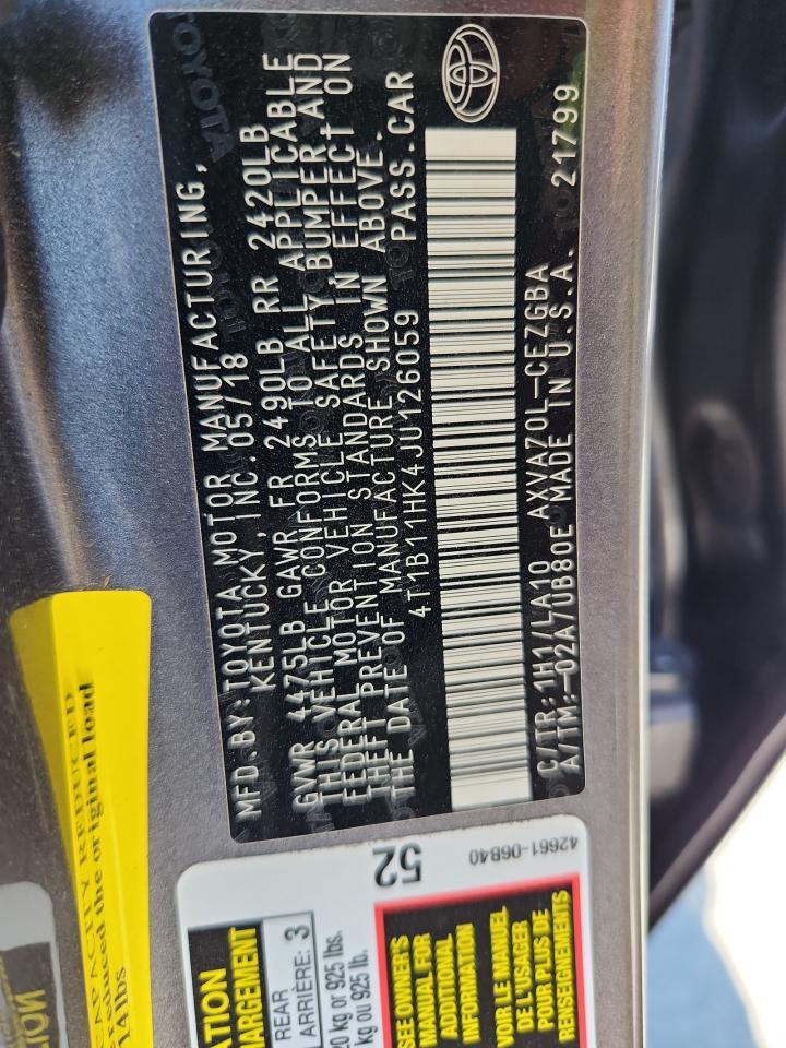 2018 TOYOTA CAMRY
