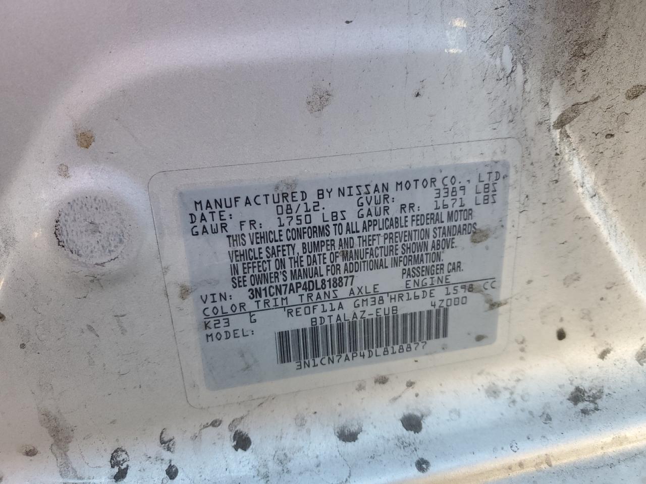 2013 NISSAN VERSA