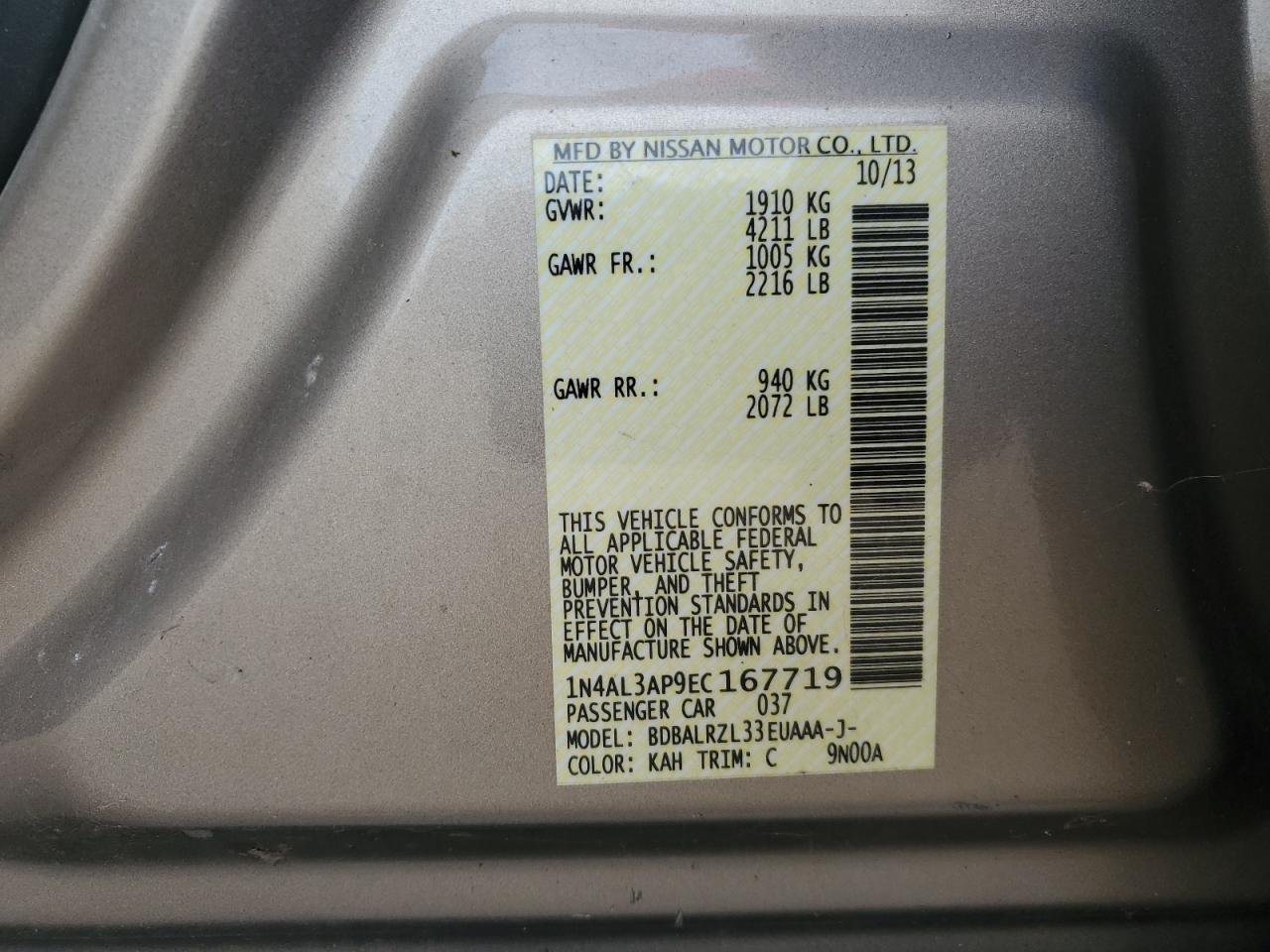 2014 NISSAN ALTIMA