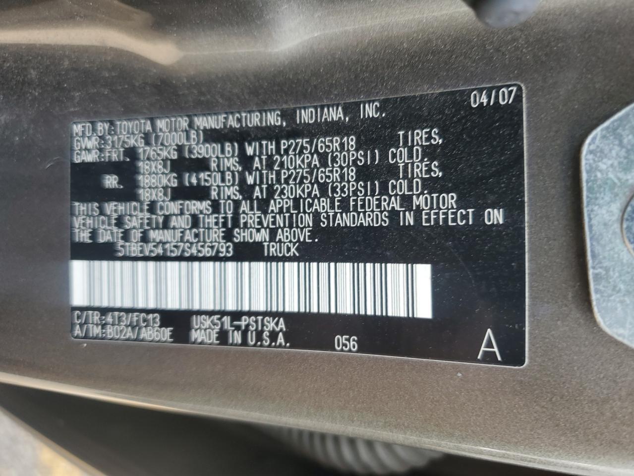 2007 TOYOTA TUNDRA
