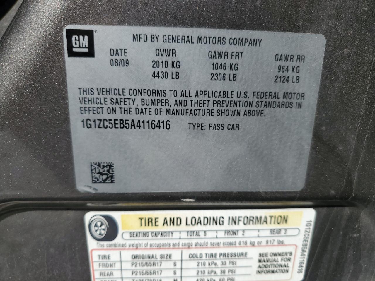 2010 CHEVROLET MALIBU