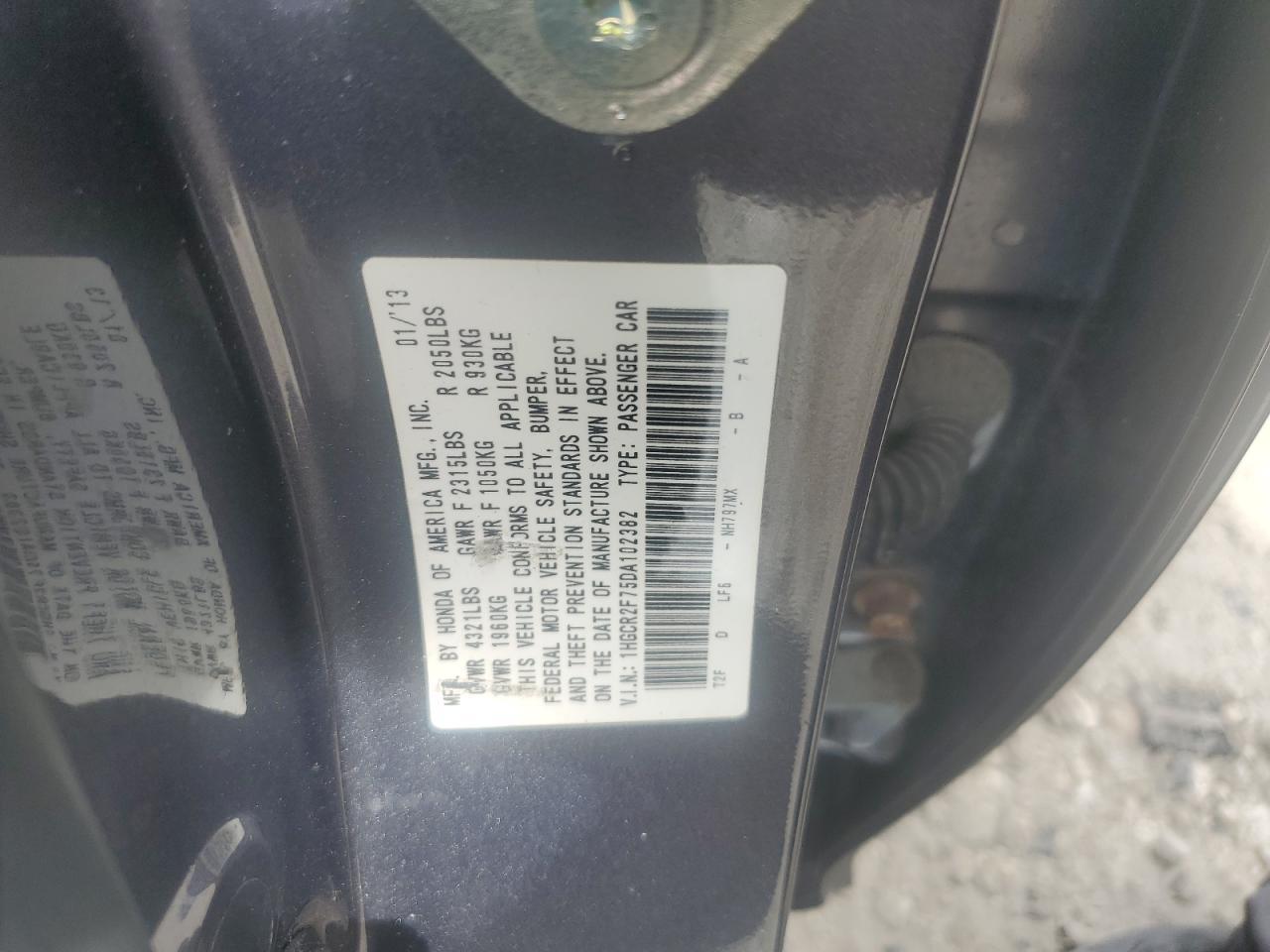 2013 HONDA ACCORD