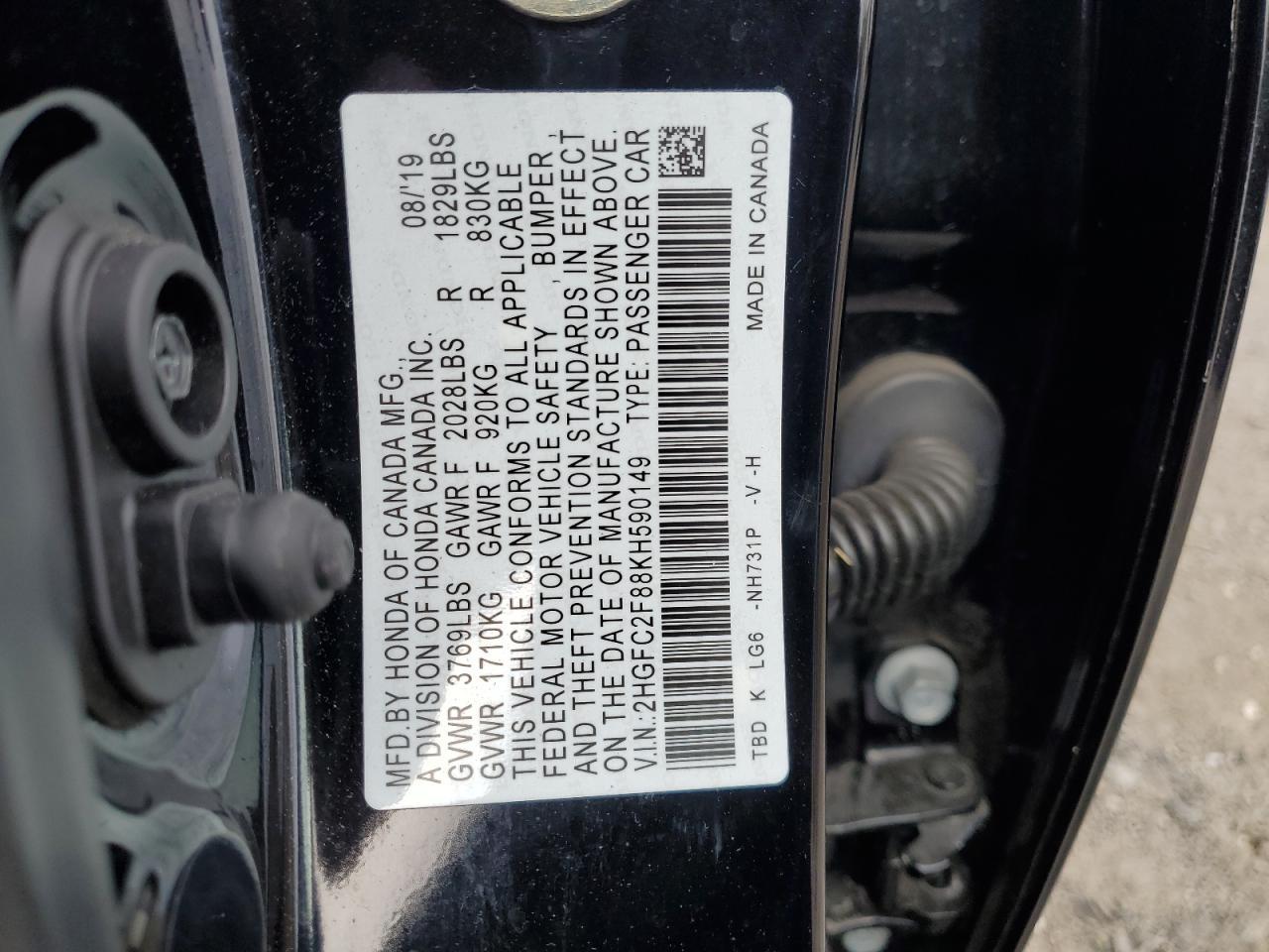 2019 HONDA CIVIC