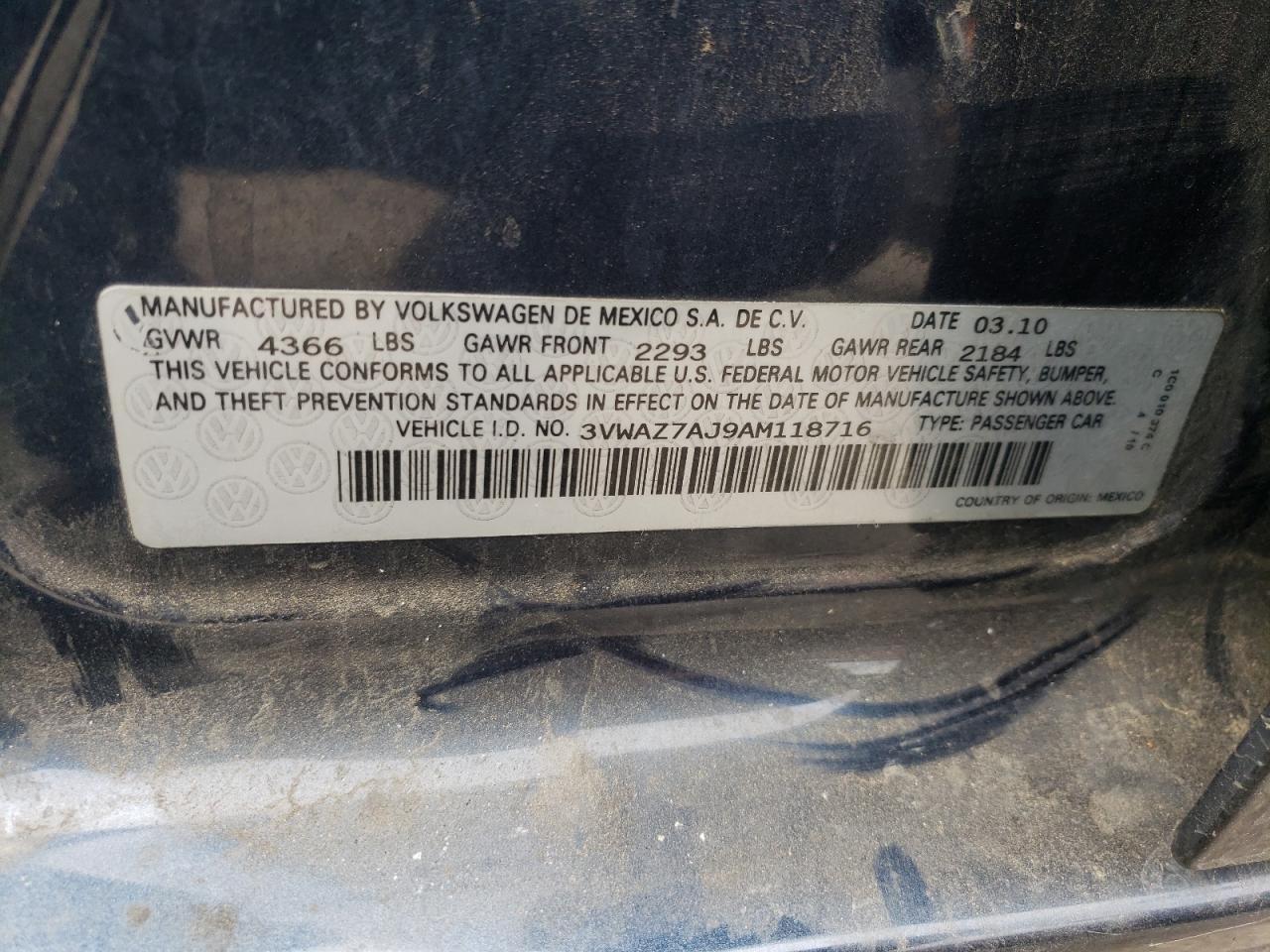 2010 VOLKSWAGEN JETTA