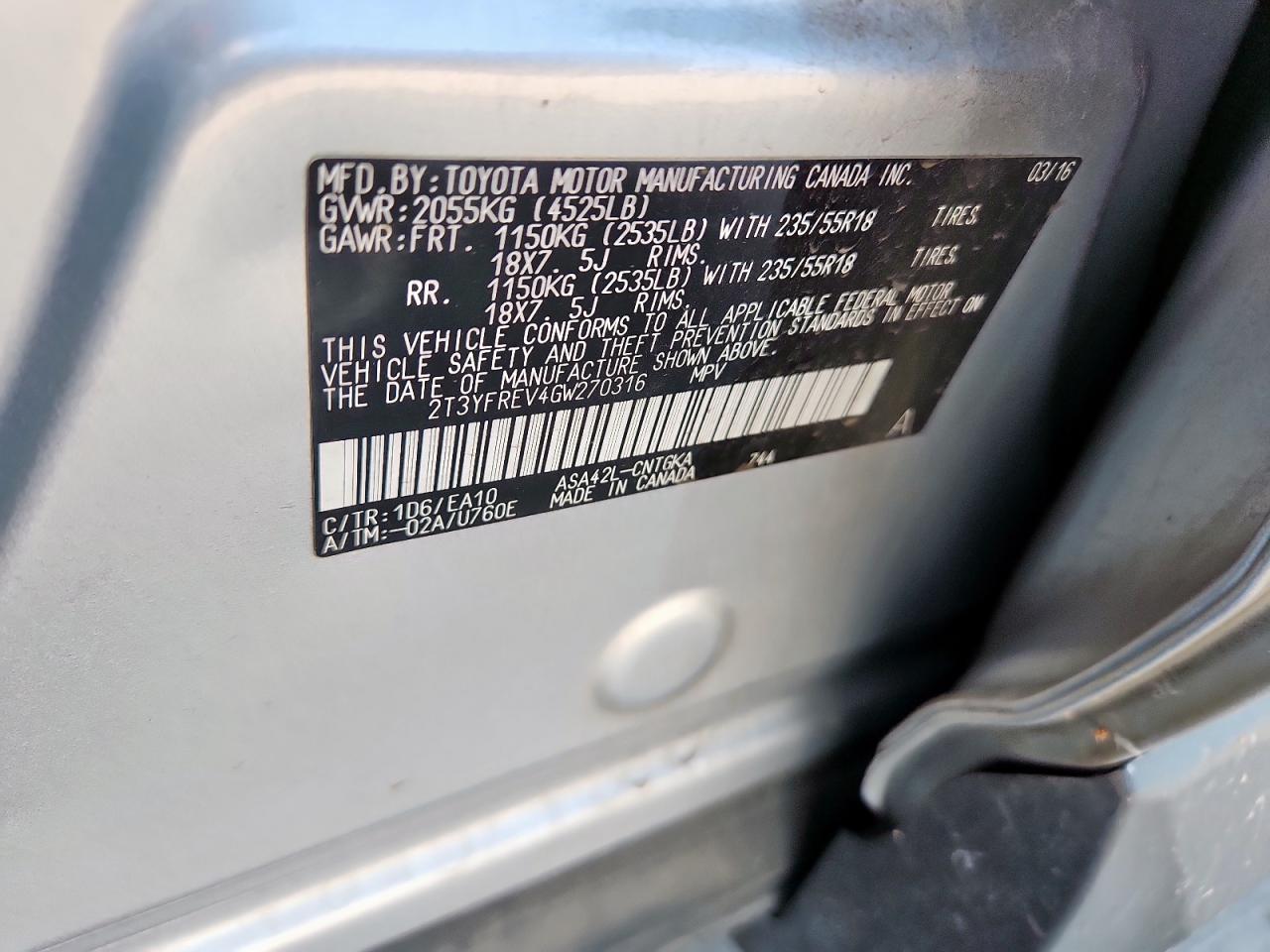 2016 TOYOTA RAV4