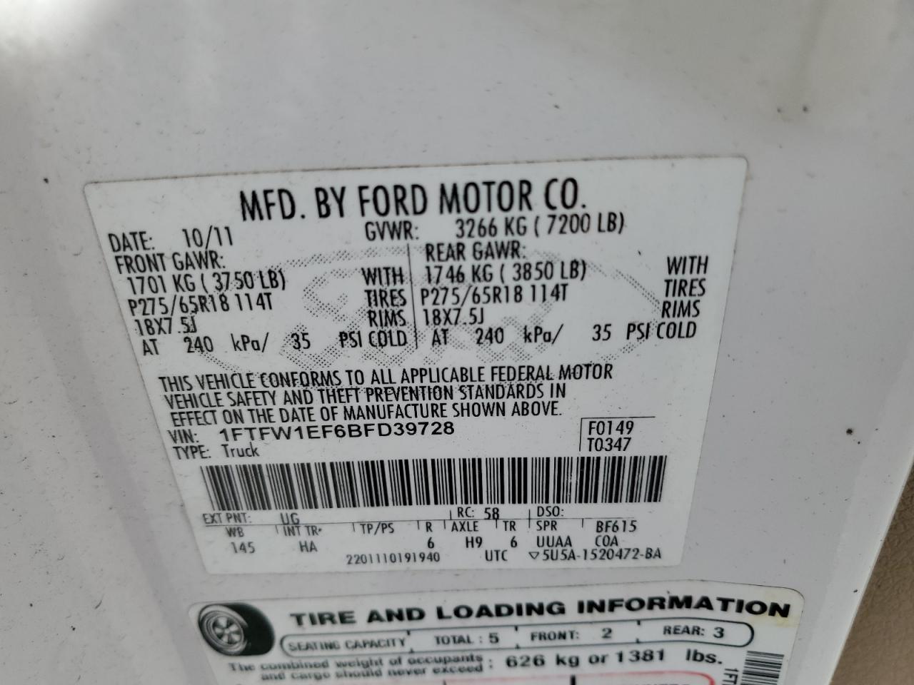 2011 FORD F-150