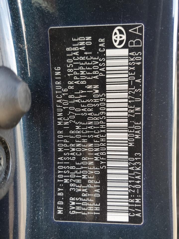 2017 TOYOTA COROLLA