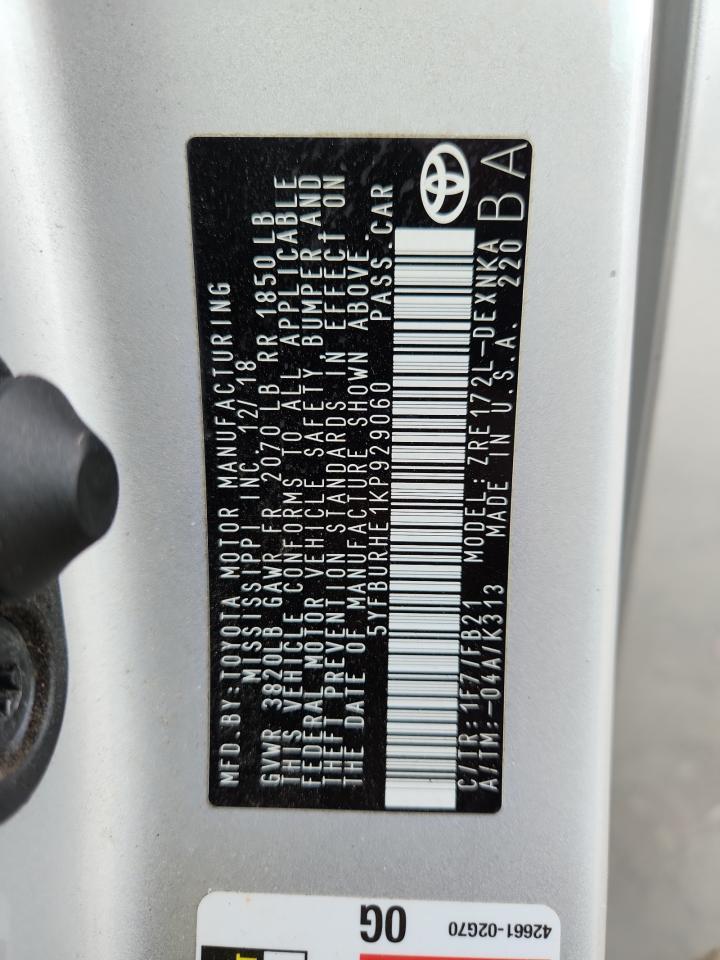 2019 TOYOTA COROLLA
