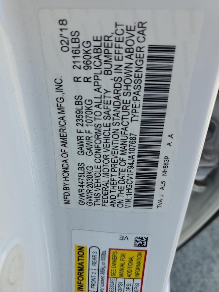 2018 HONDA ACCORD