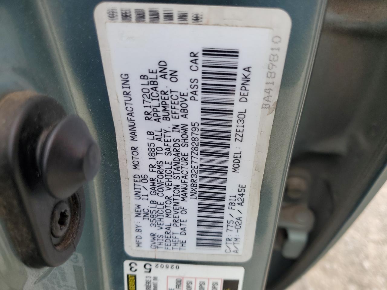 2007 TOYOTA COROLLA