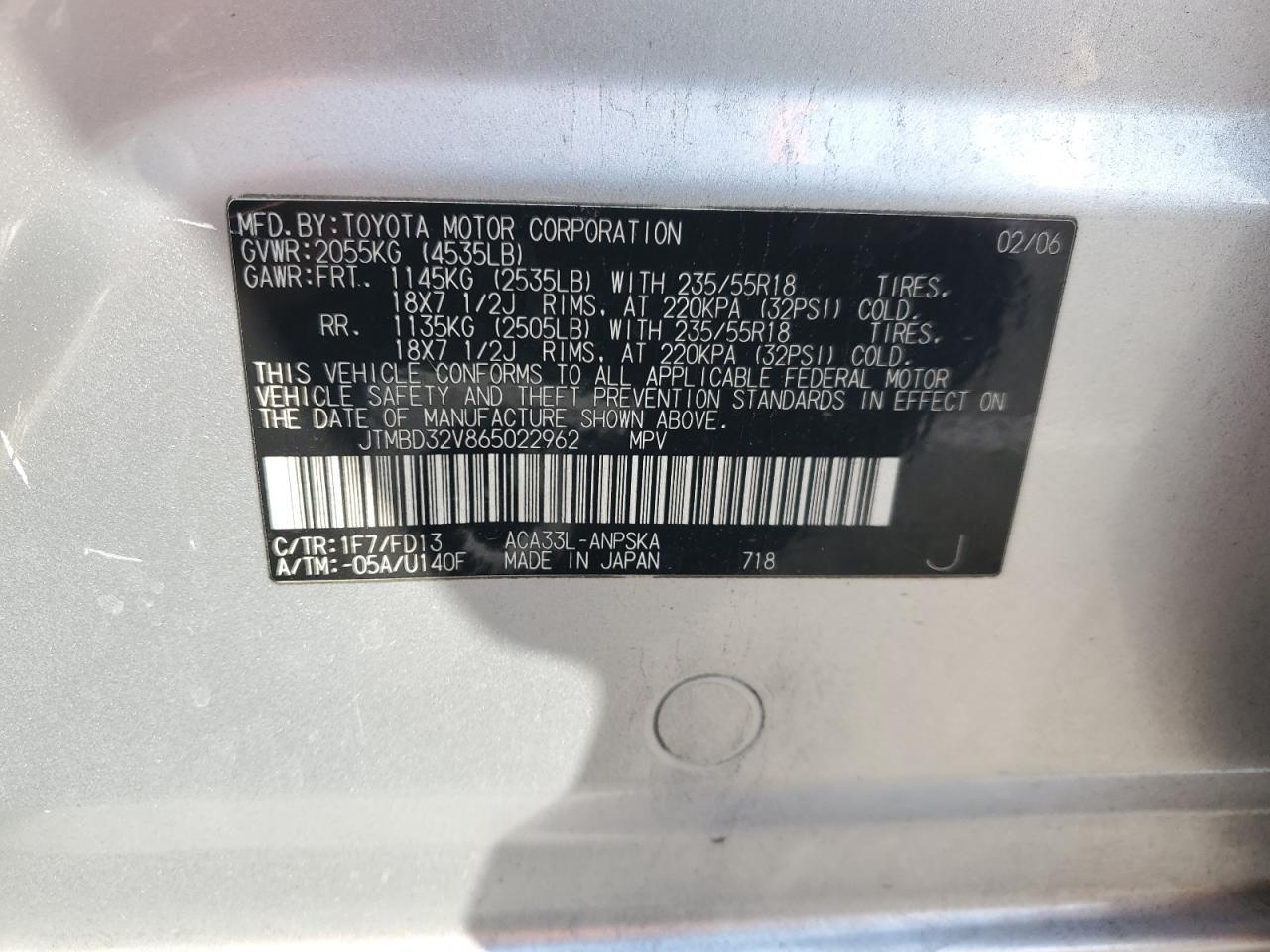 2006 TOYOTA RAV4