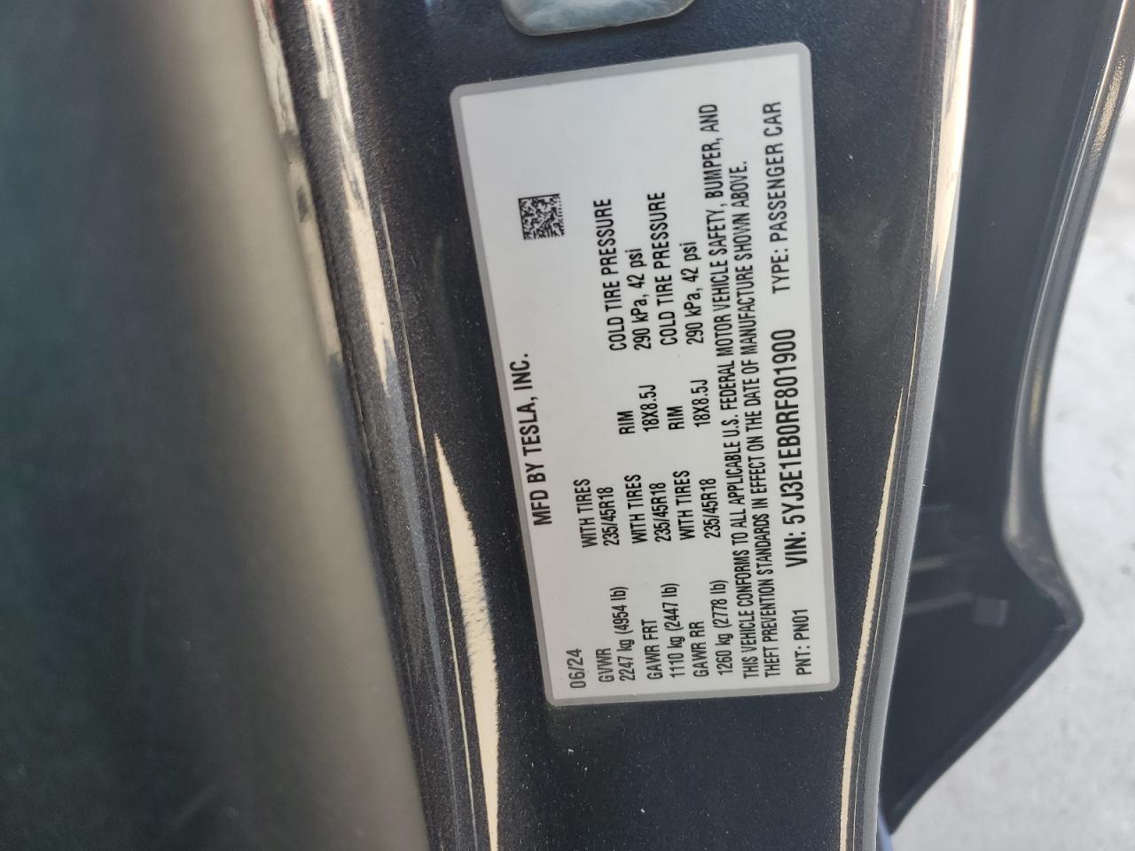 2024 TESLA MODEL 3