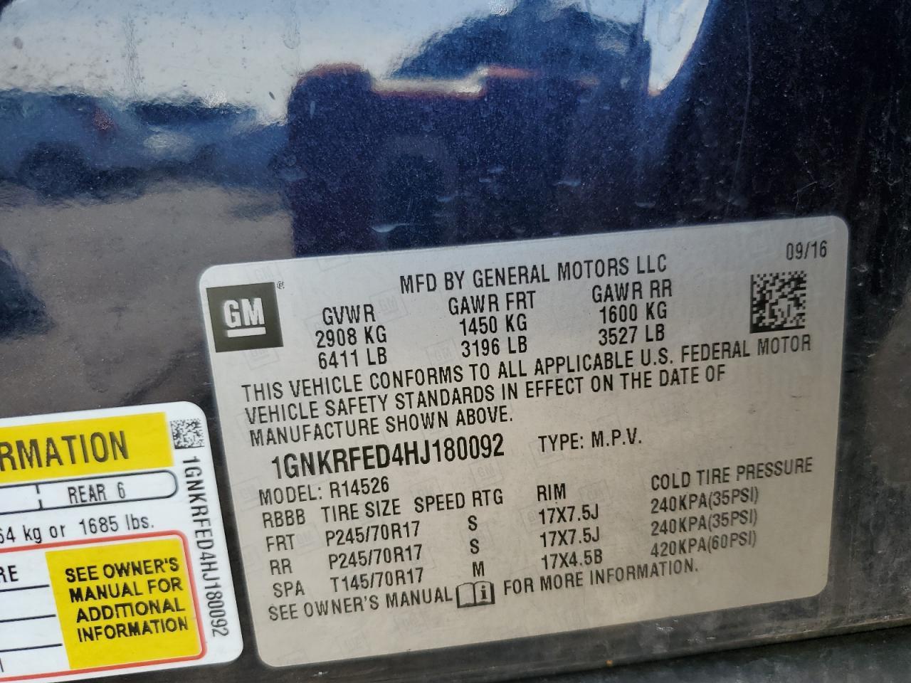 2017 CHEVROLET TRAVERSE