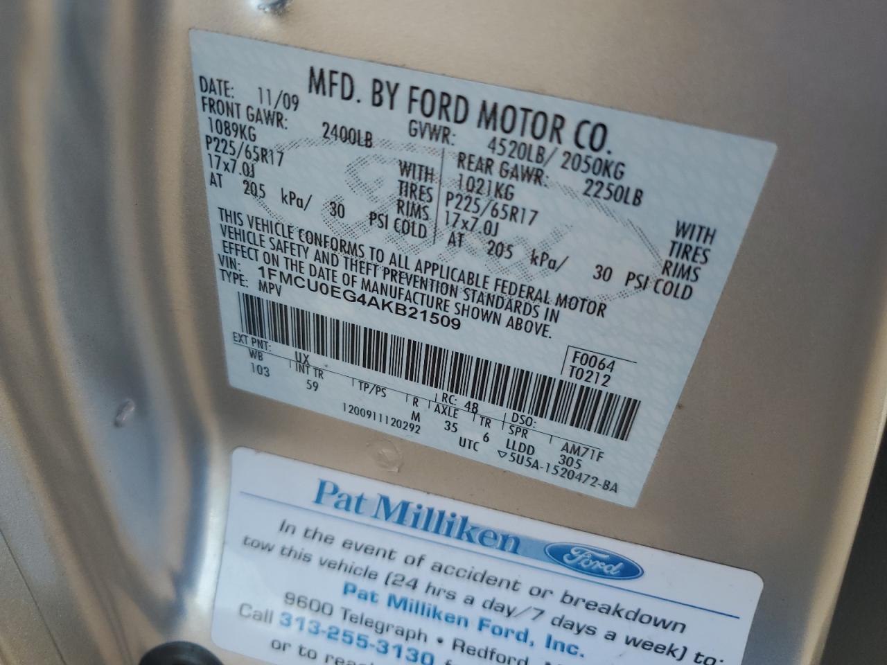 2010 FORD ESCAPE