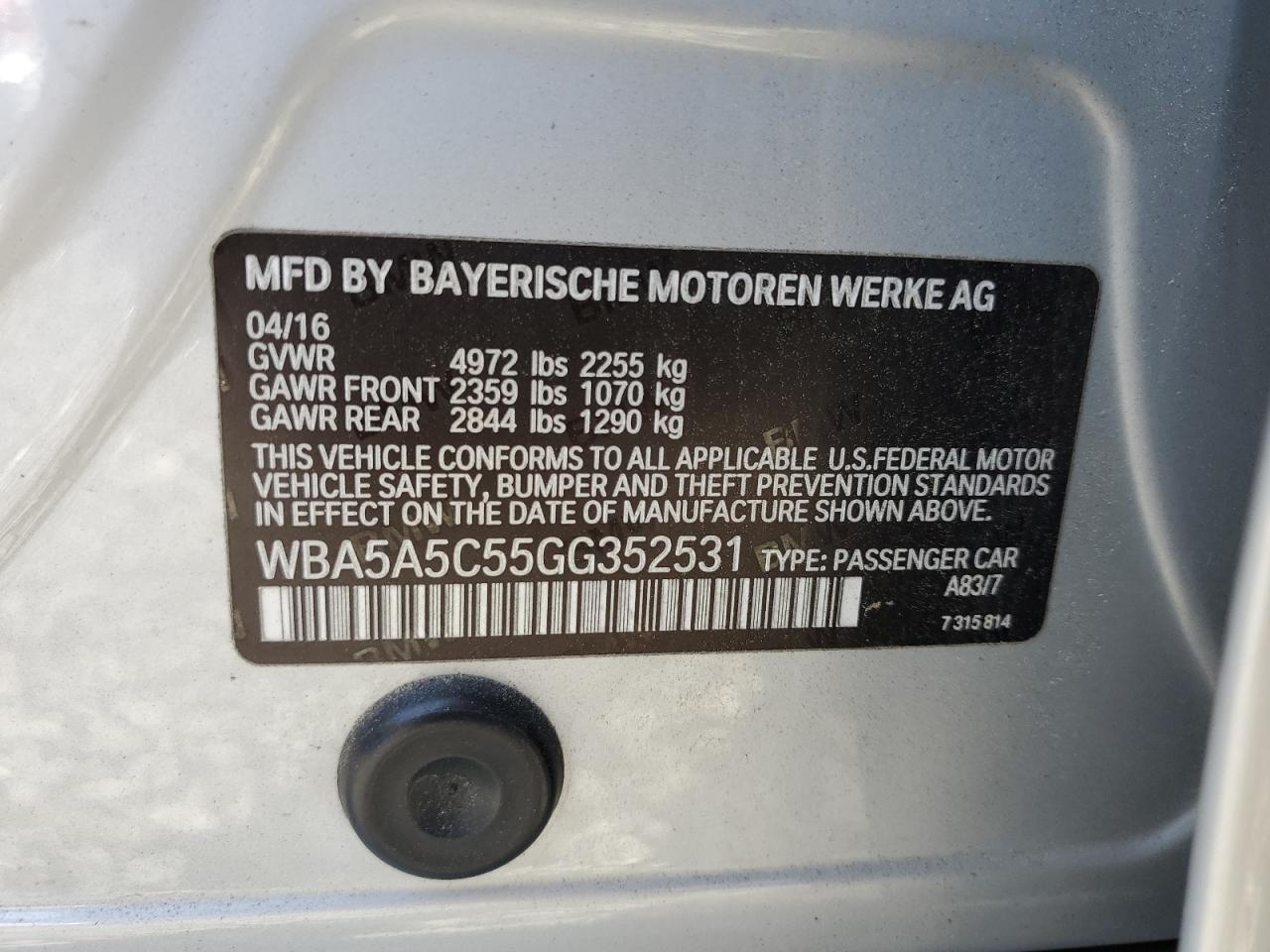 2016 BMW 5 series