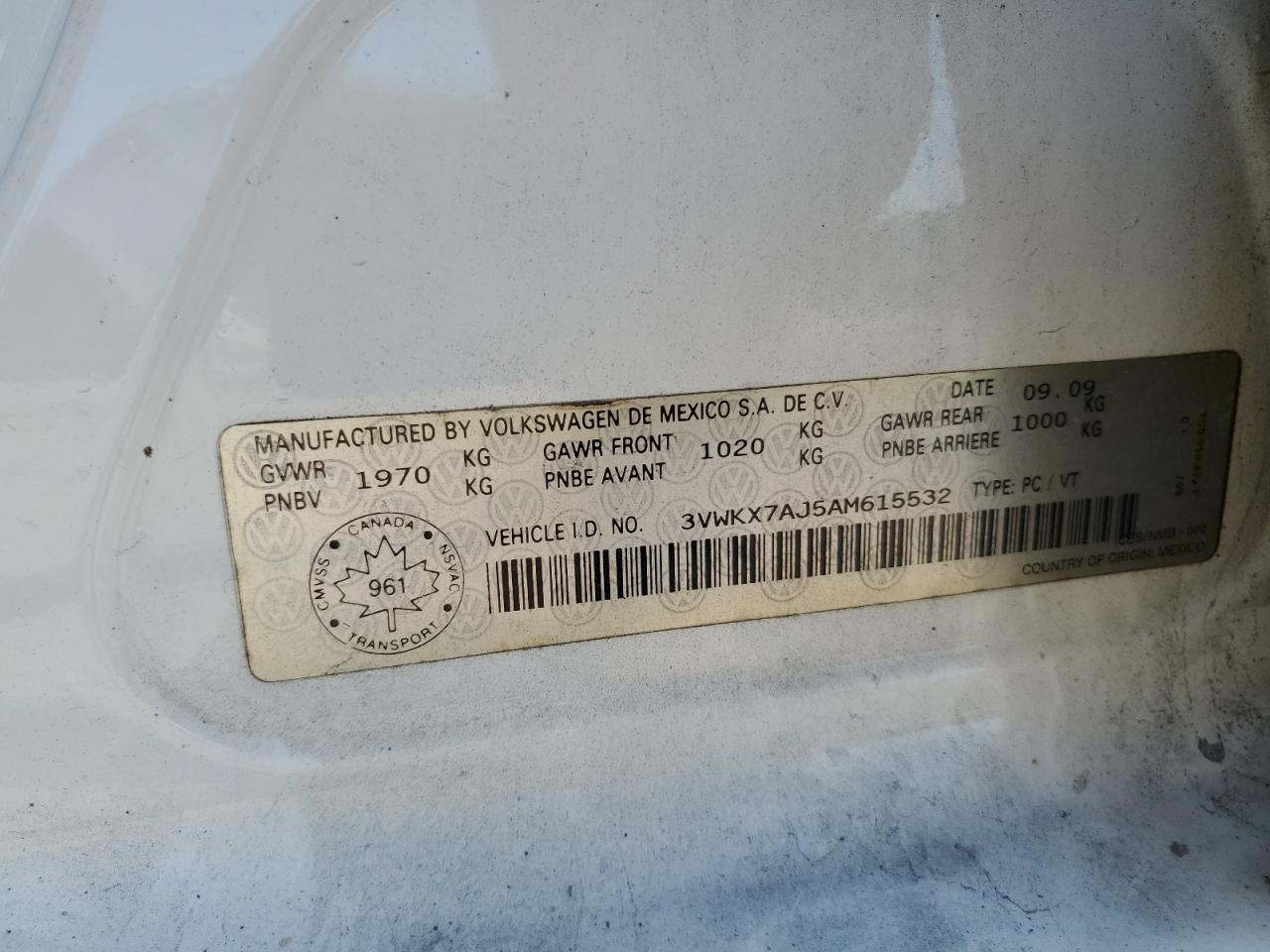 2010 VOLKSWAGEN JETTA