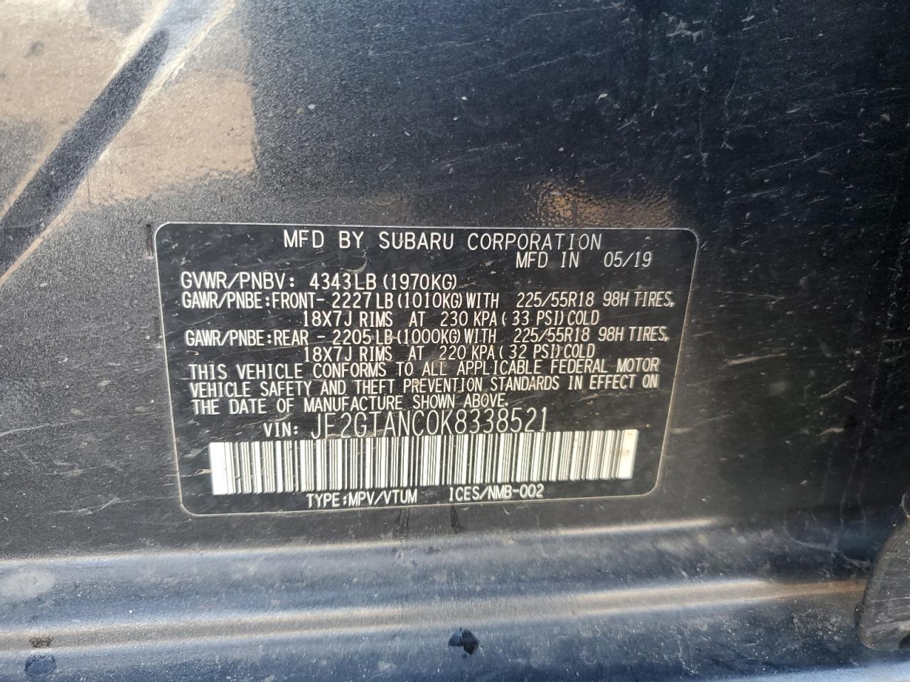 2019 SUBARU Crosstrek