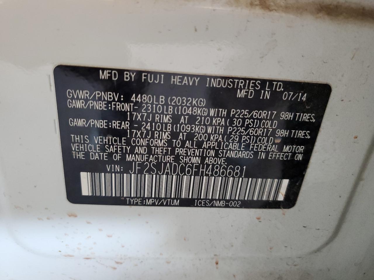 2015 SUBARU FORESTER