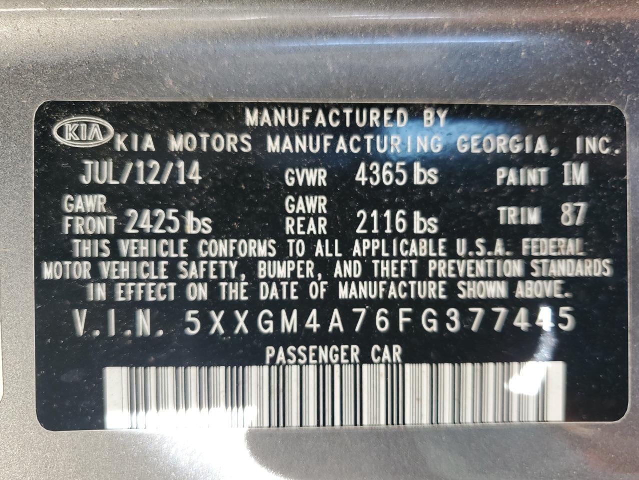 2015 KIA OPTIMA