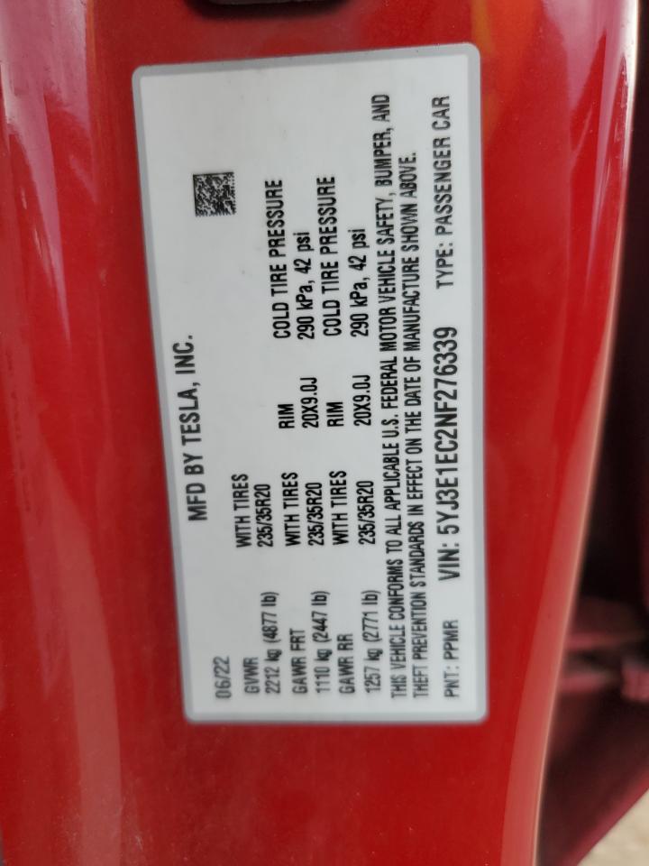 2022 TESLA MODEL 3