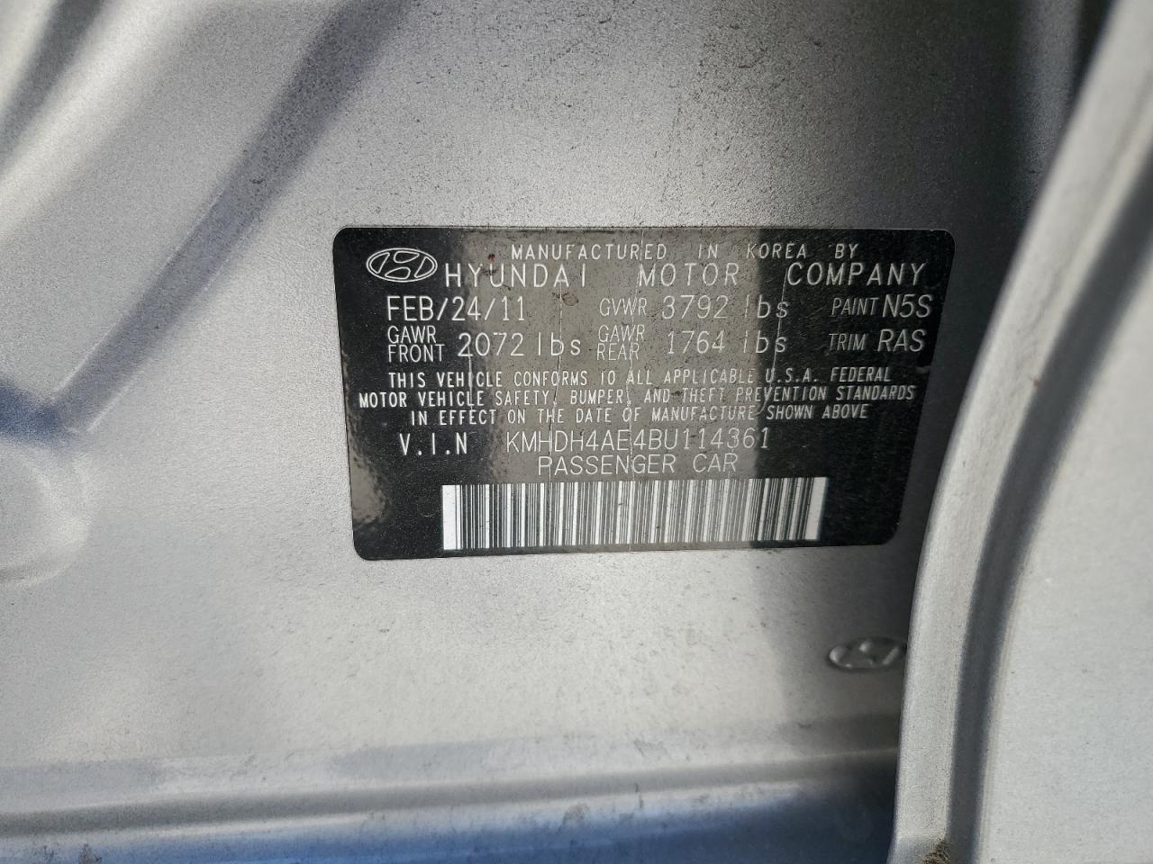 2011 HYUNDAI ELANTRA