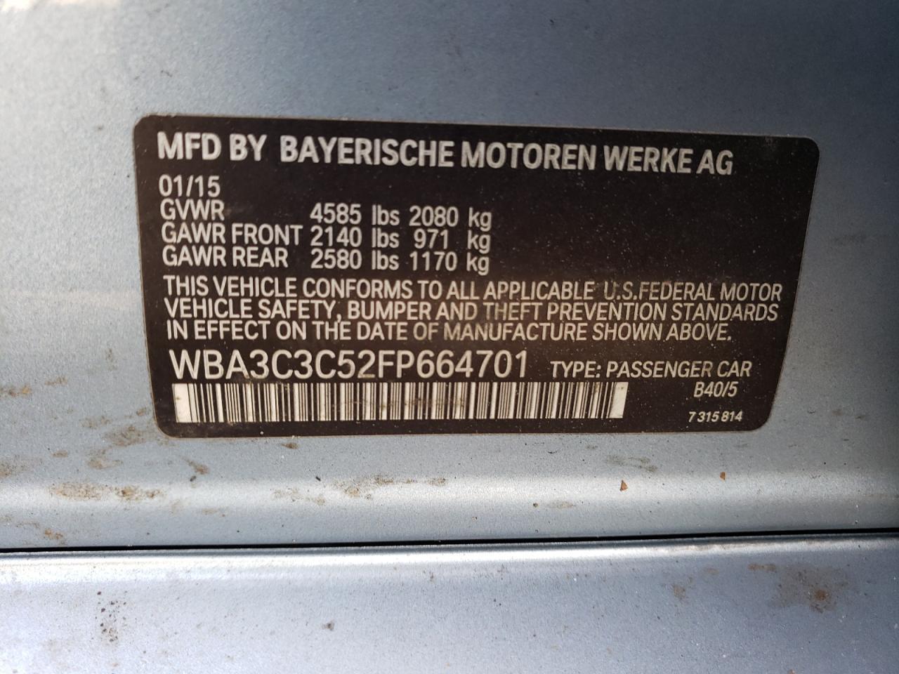 2015 BMW 3 SERIES