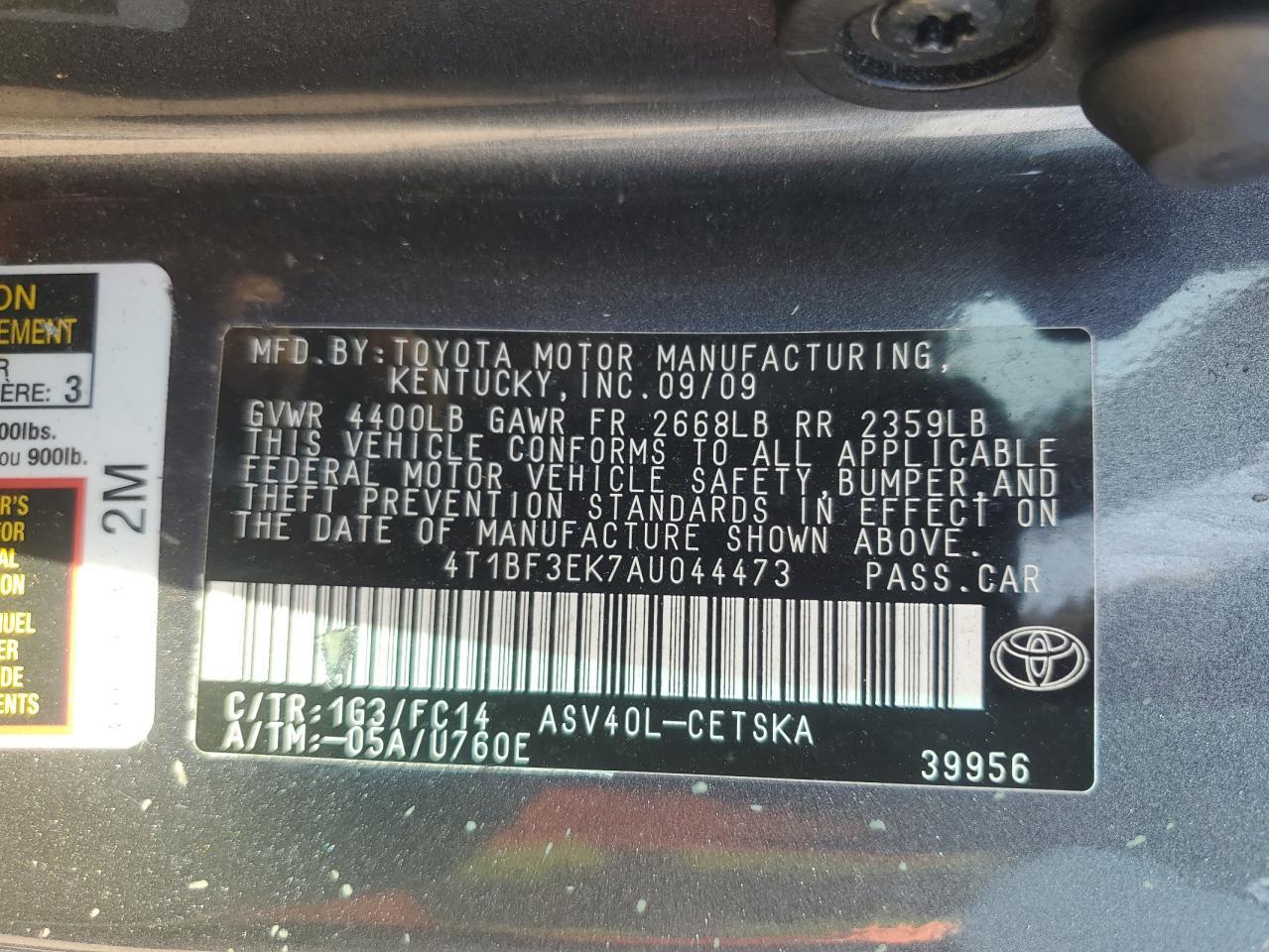 2010 TOYOTA CAMRY