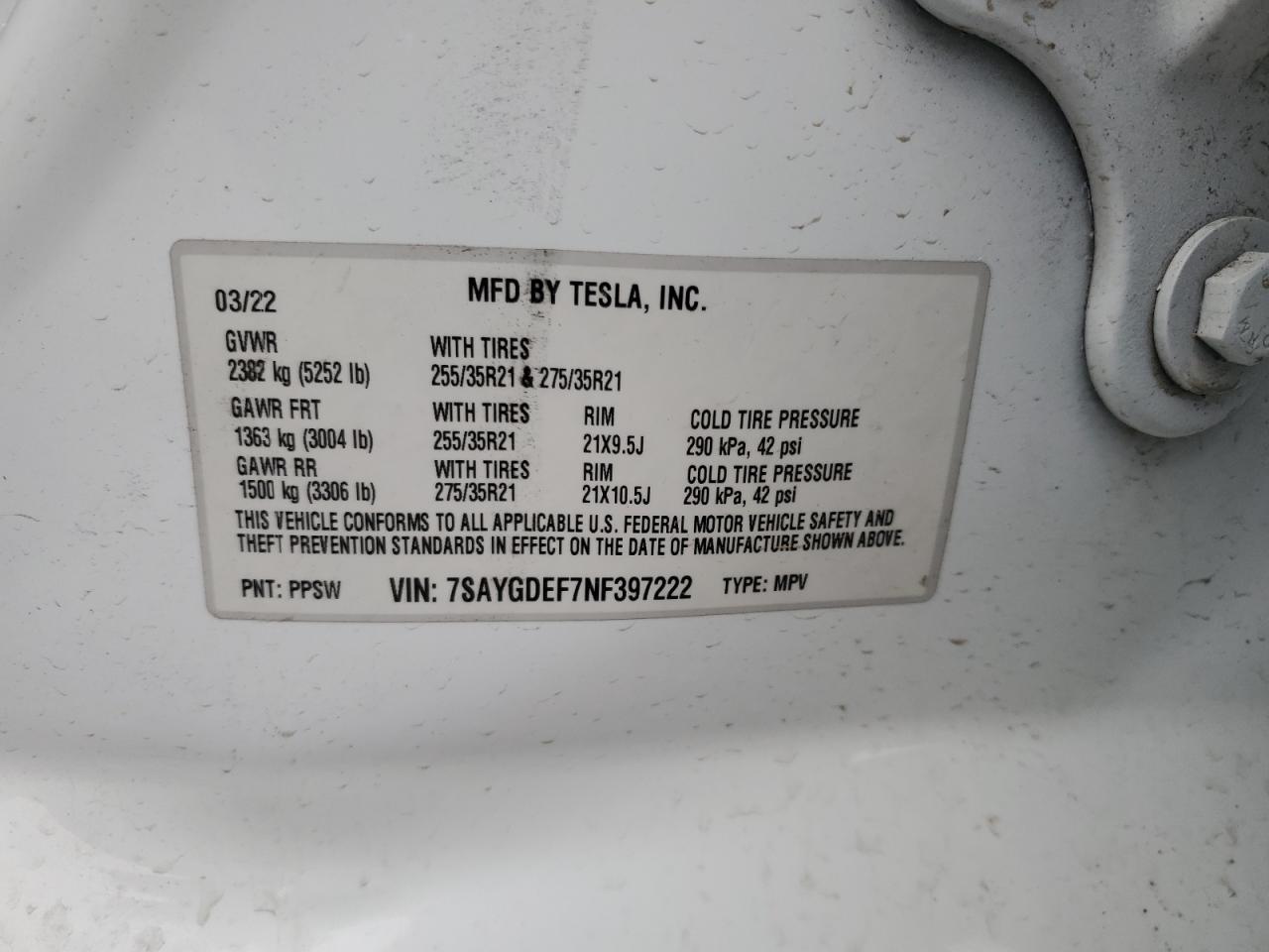 2022 TESLA MODEL Y