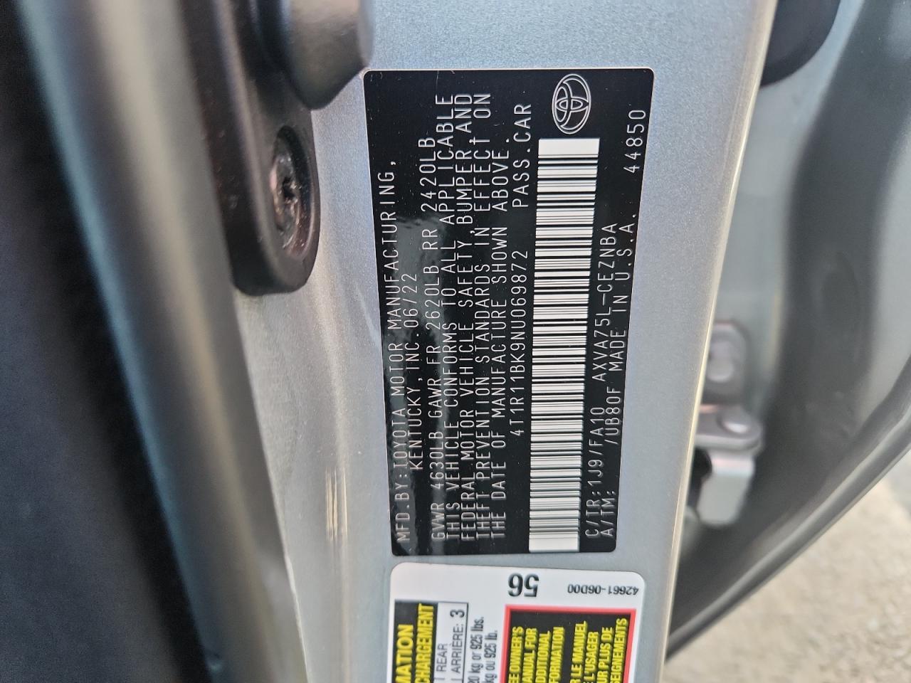2022 TOYOTA CAMRY
