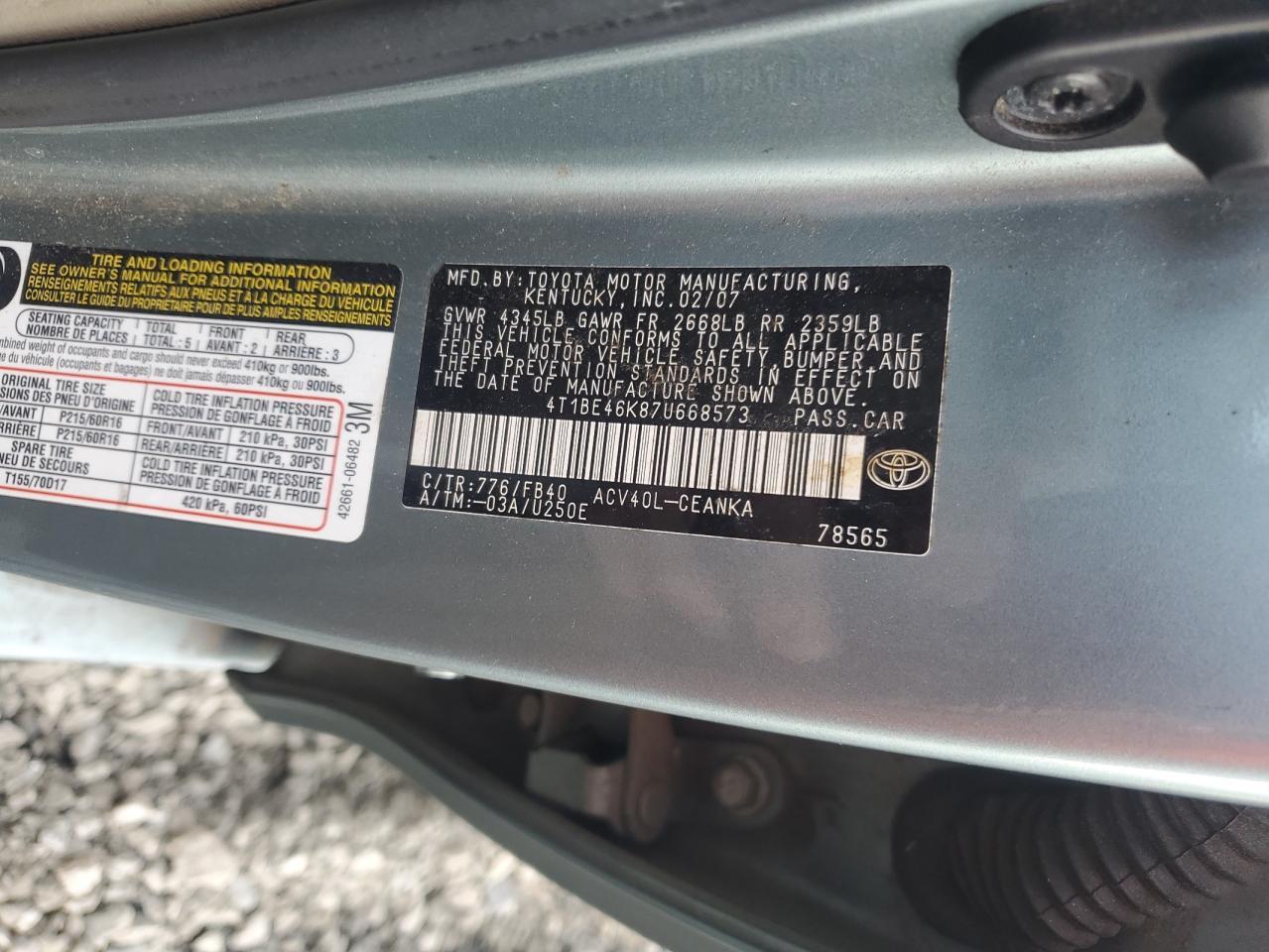 2007 TOYOTA CAMRY