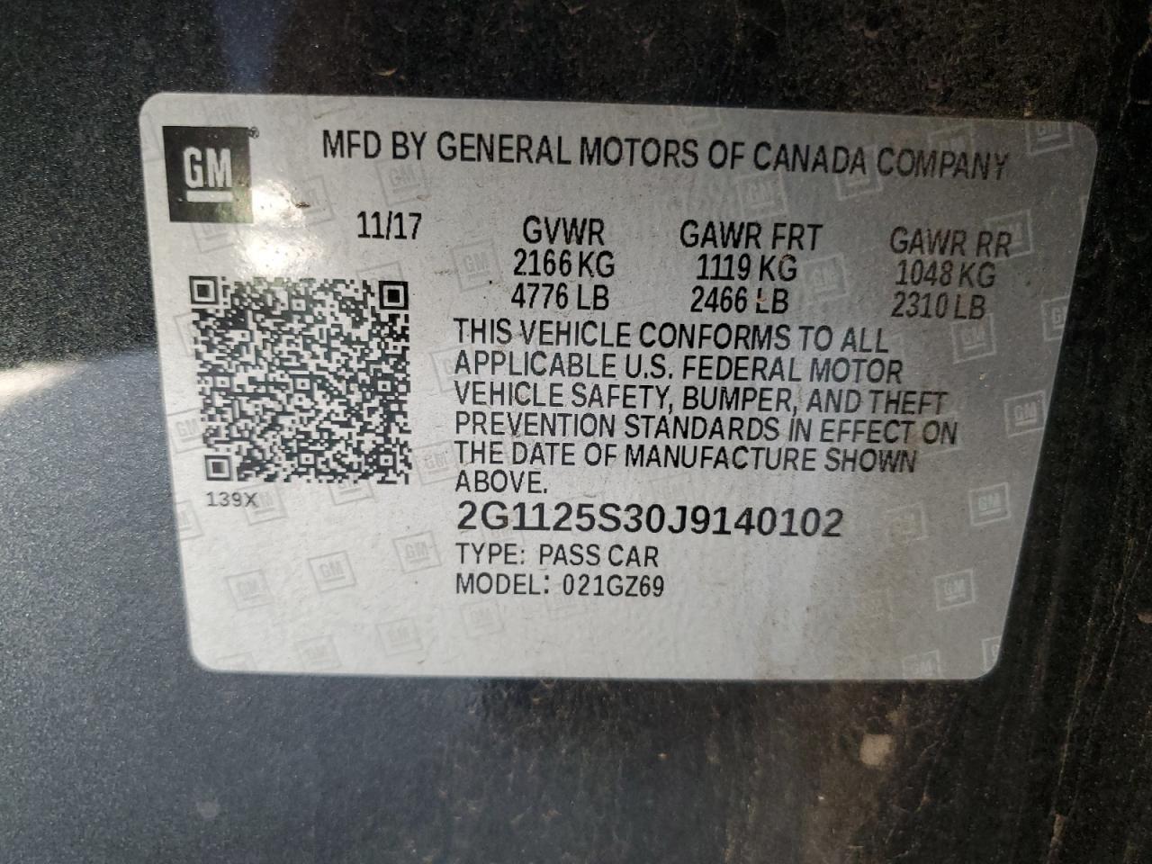 2018 CHEVROLET IMPALA