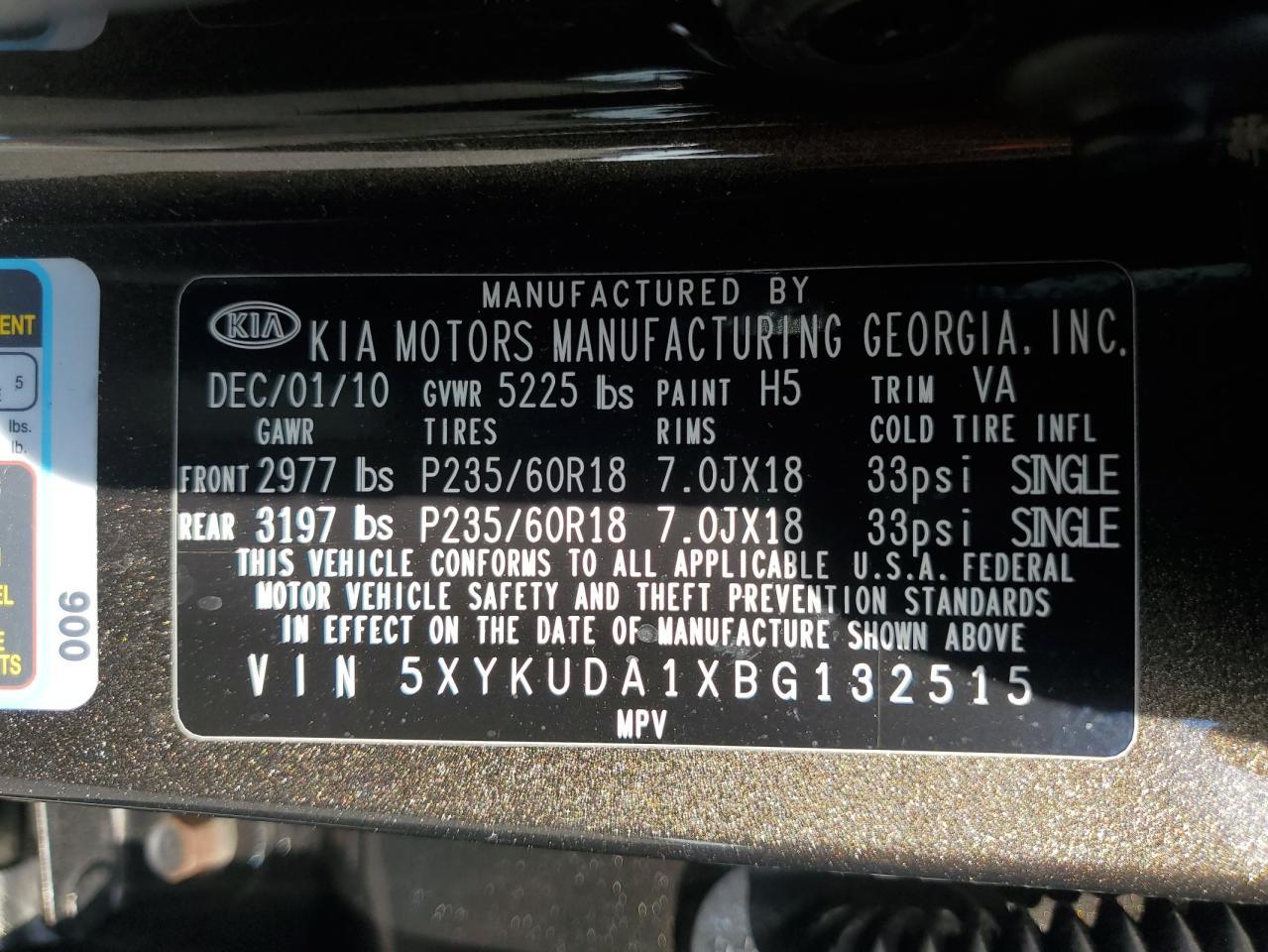 2011 KIA SORENTO