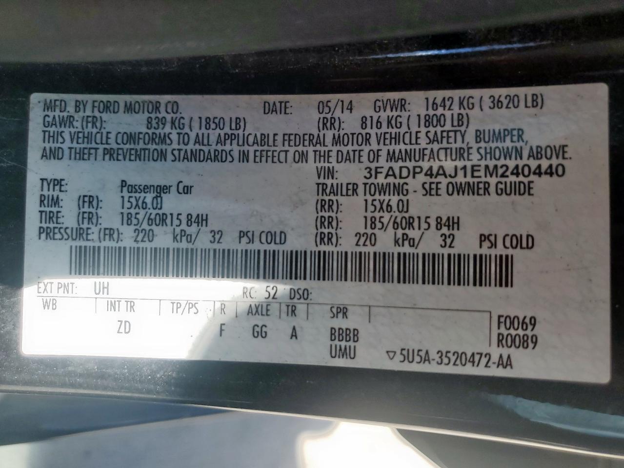 2014 FORD Fiesta