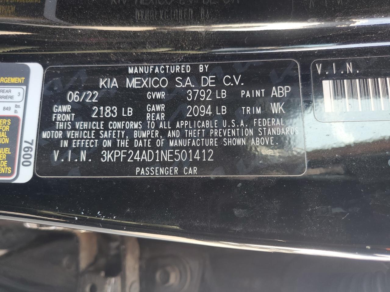 2022 KIA FORTE