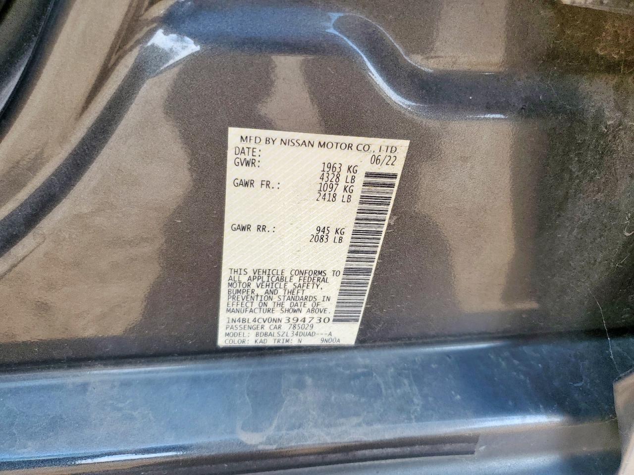 2022 NISSAN ALTIMA