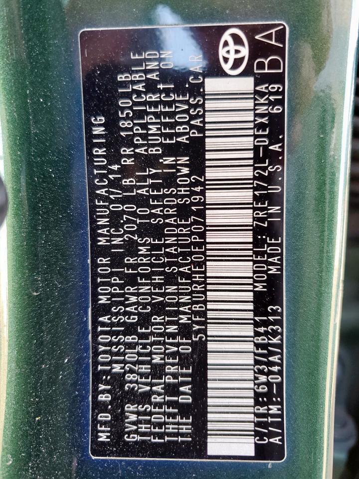 2014 TOYOTA COROLLA