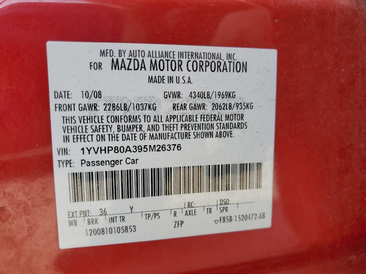 2009 MAZDA 6