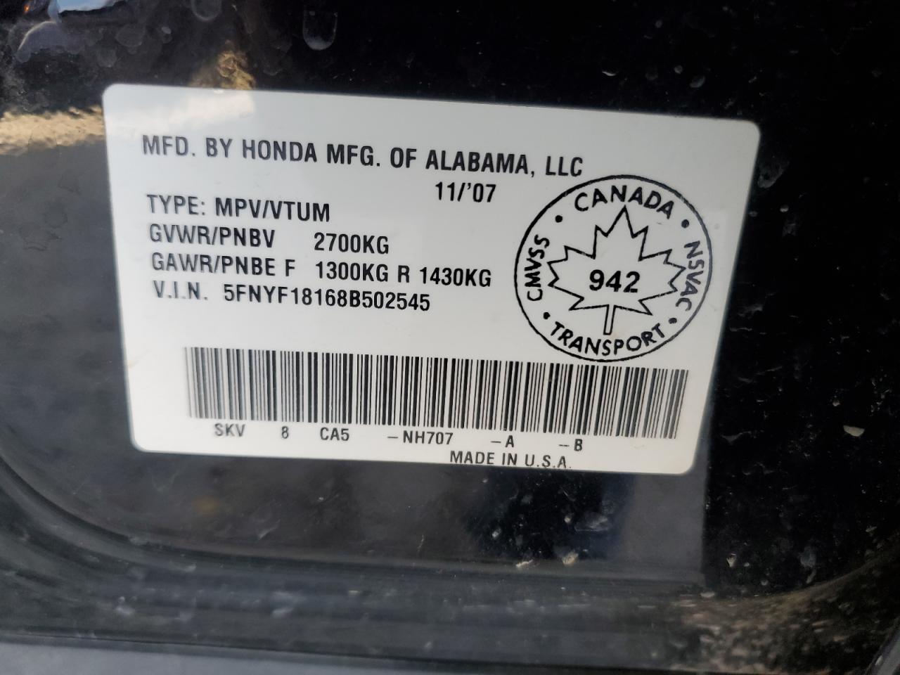 2008 HONDA PILOT