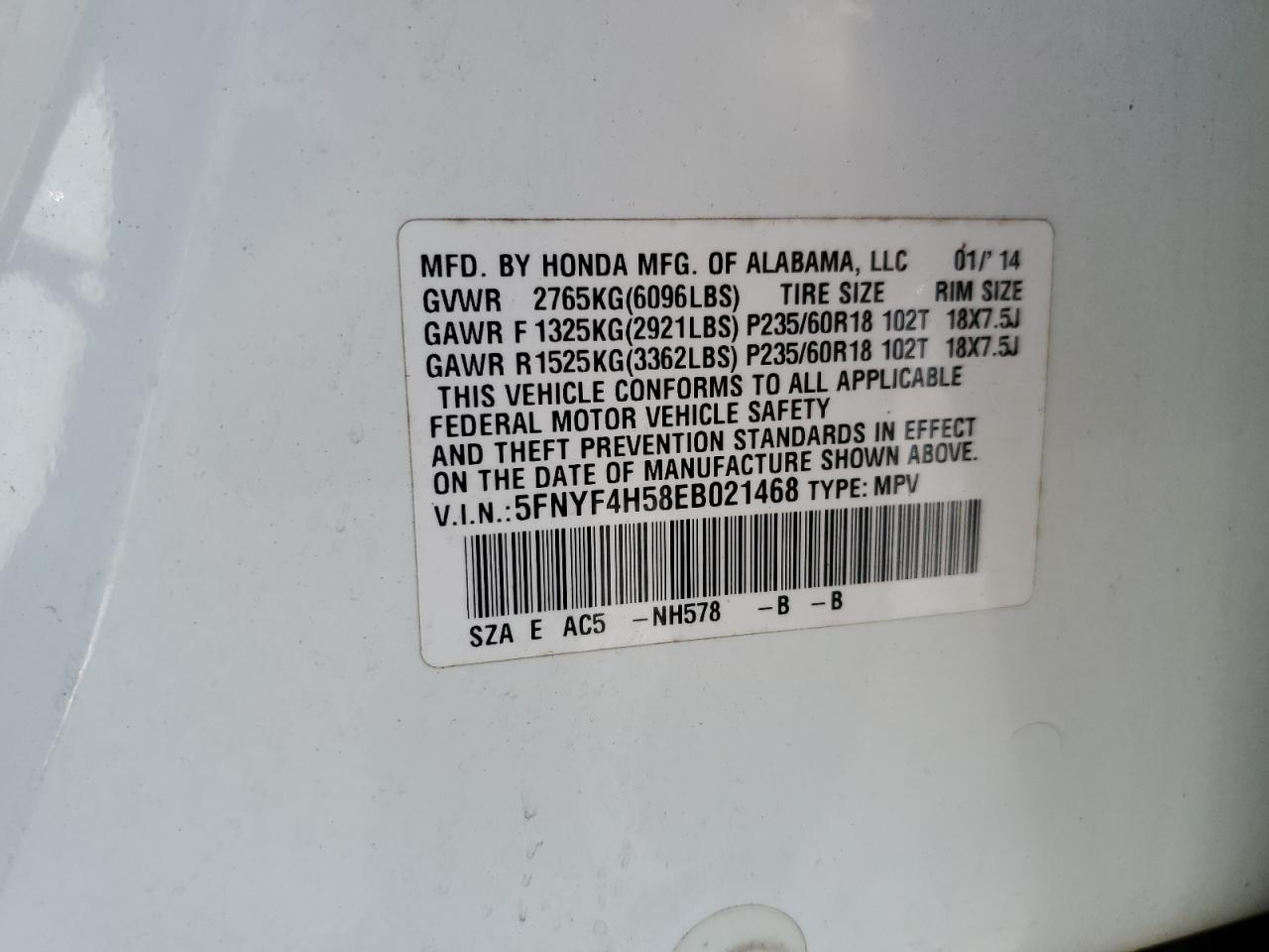 2014 HONDA PILOT