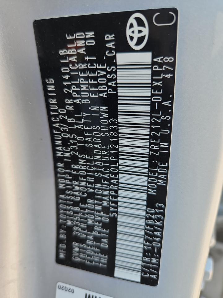 2020 TOYOTA COROLLA