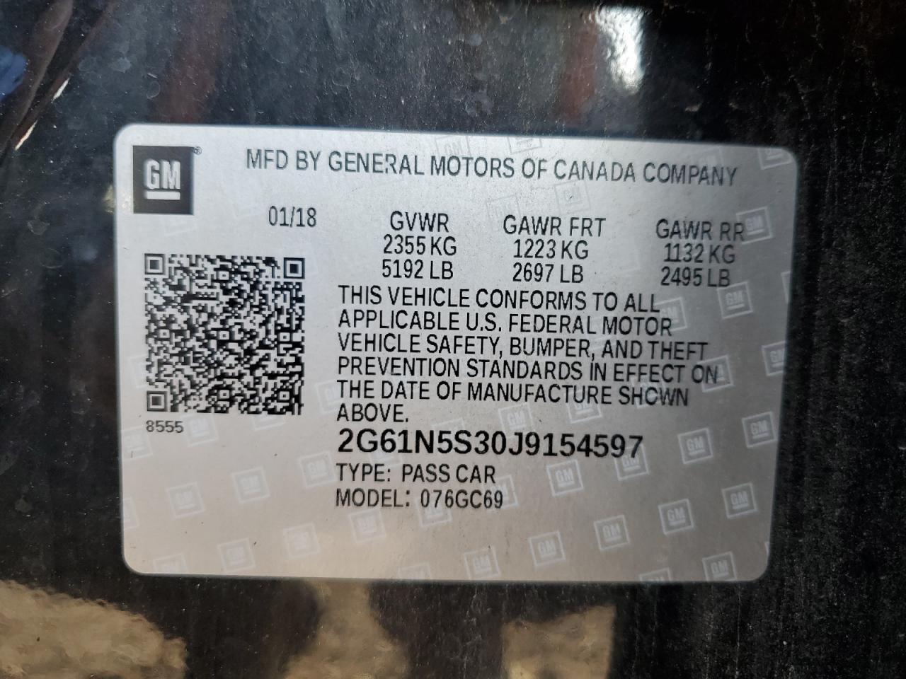 2018 CADILLAC XTS