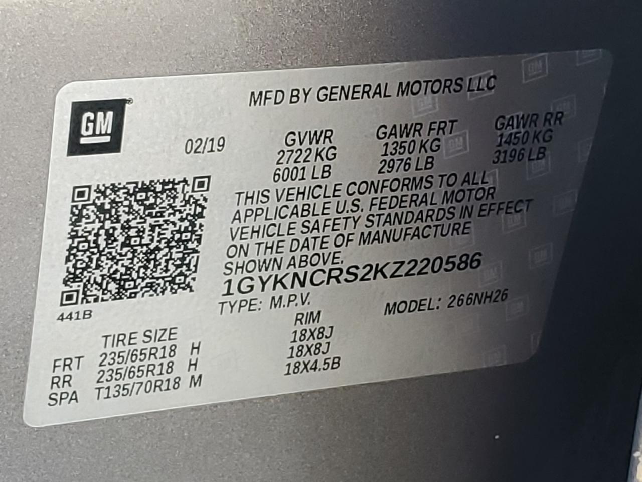 2019 CADILLAC XT5