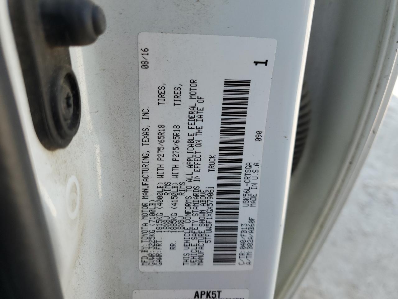 2016 TOYOTA TUNDRA