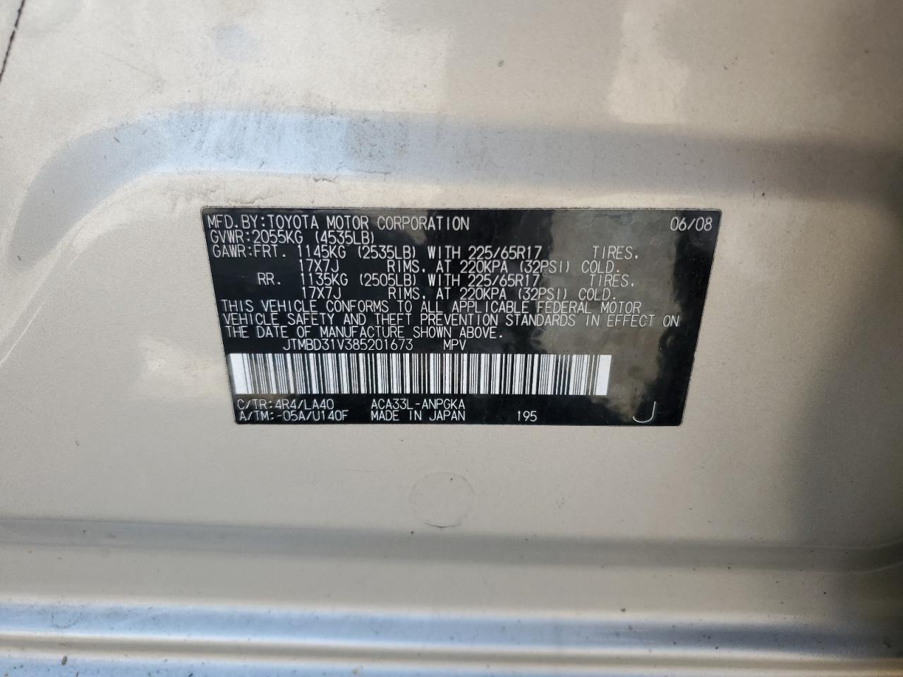 2008 TOYOTA RAV4