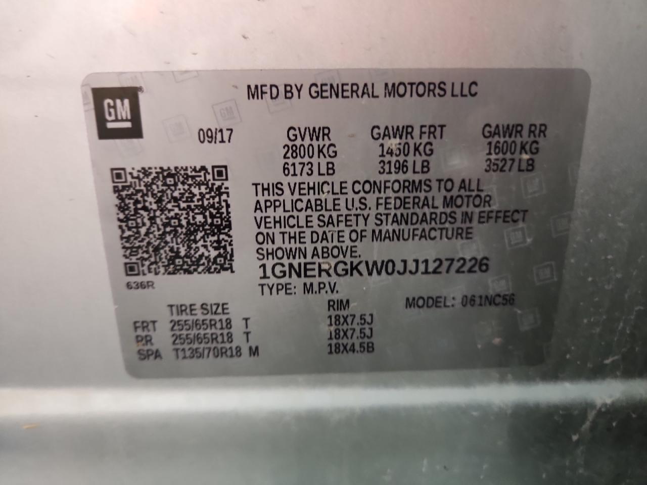 2018 CHEVROLET TRAVERSE