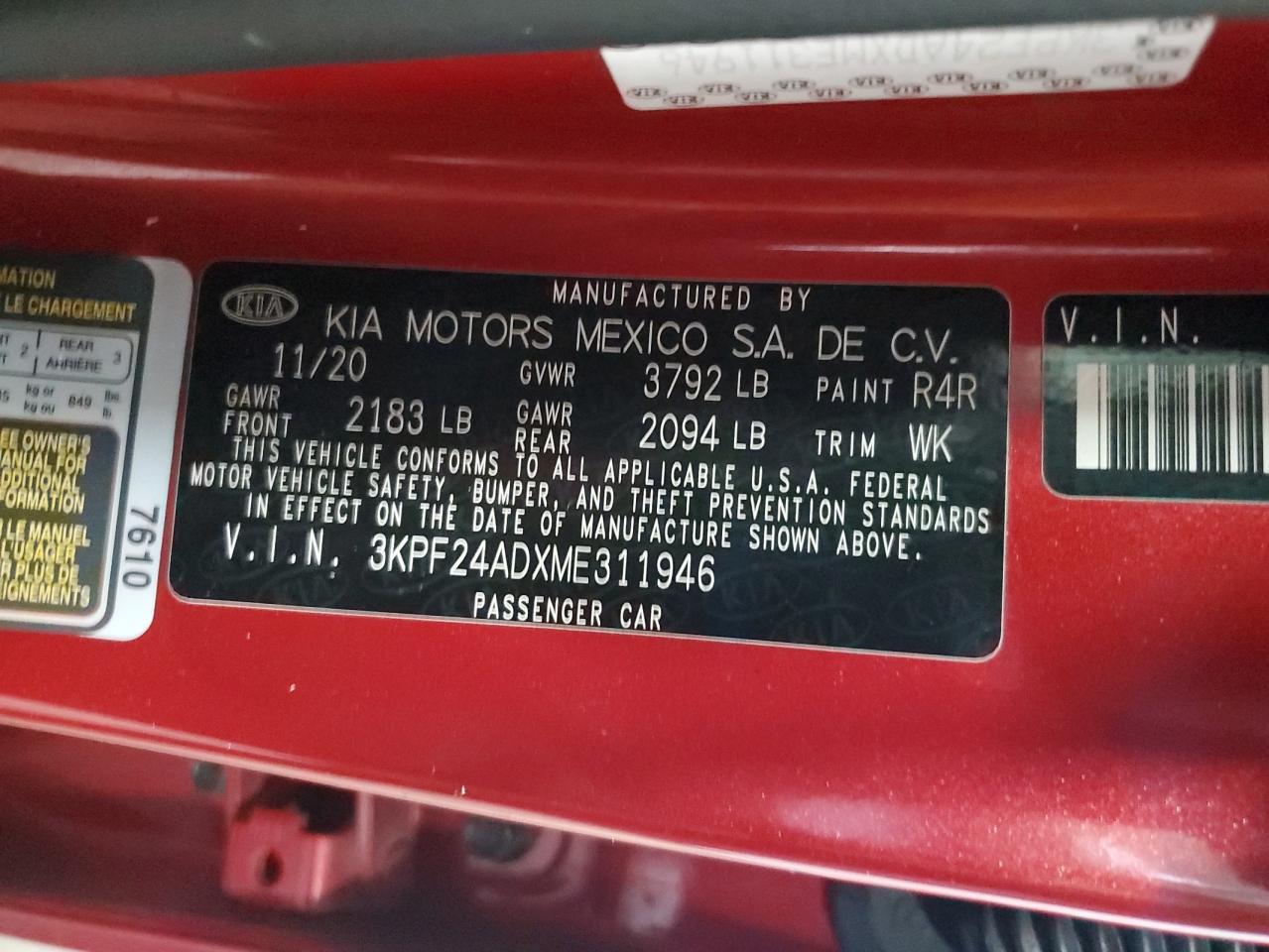 2021 KIA FORTE