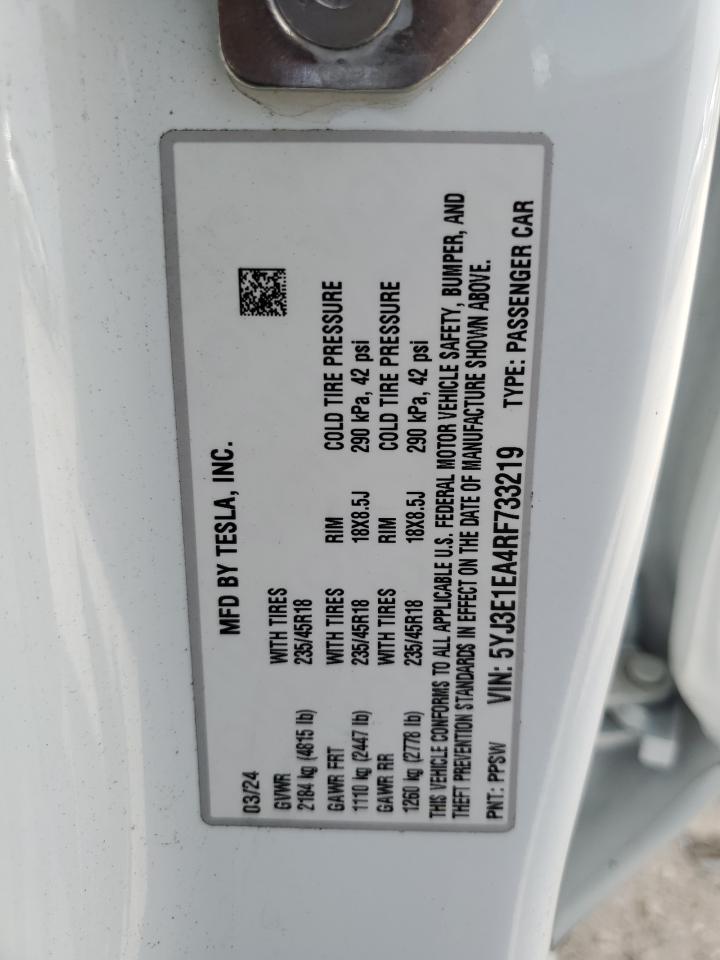 2024 TESLA MODEL 3