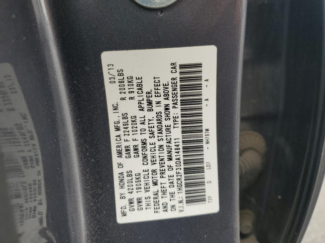 2013 HONDA ACCORD