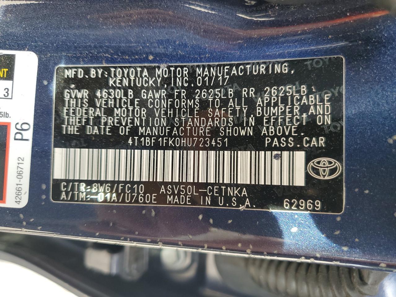2017 TOYOTA CAMRY