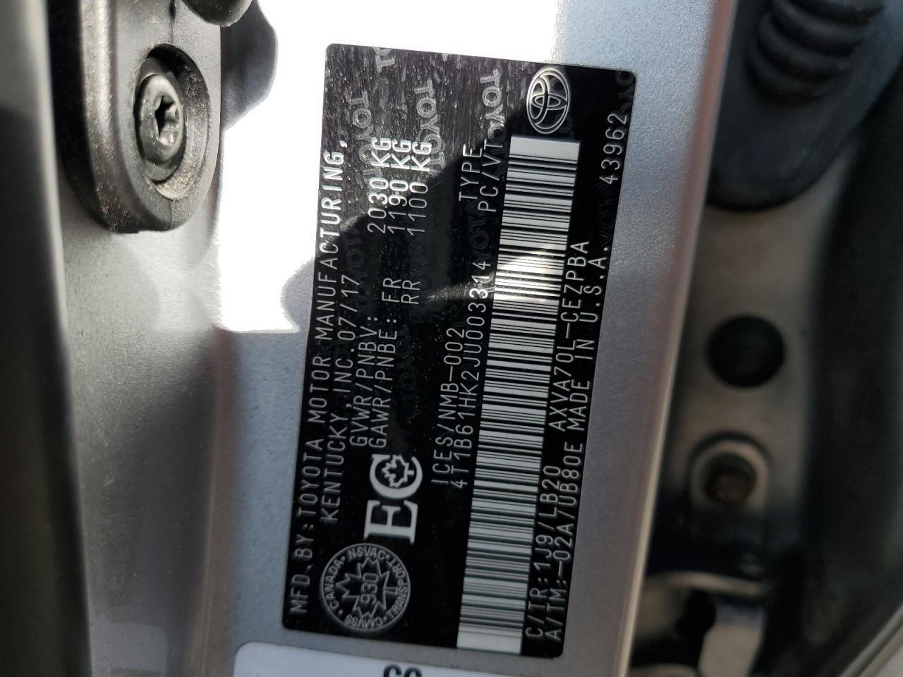 2018 TOYOTA CAMRY
